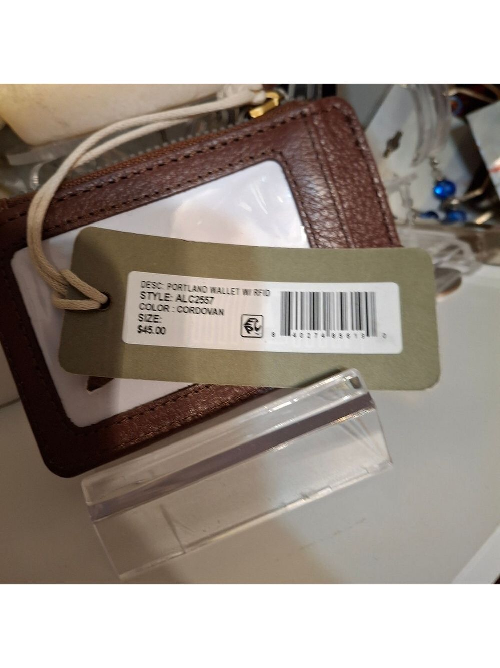 American Leather Co. Portland In Cordovan Brown Card Holder NWT - Picture 4 of 6